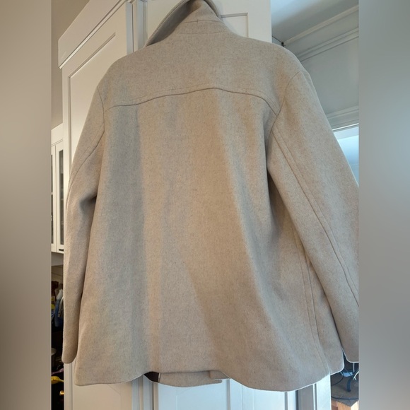 new Mango DOUBLE-BREASTED WOOL-BLEND COAT in light/pastel grey heathered marle - Picture 9 of 9